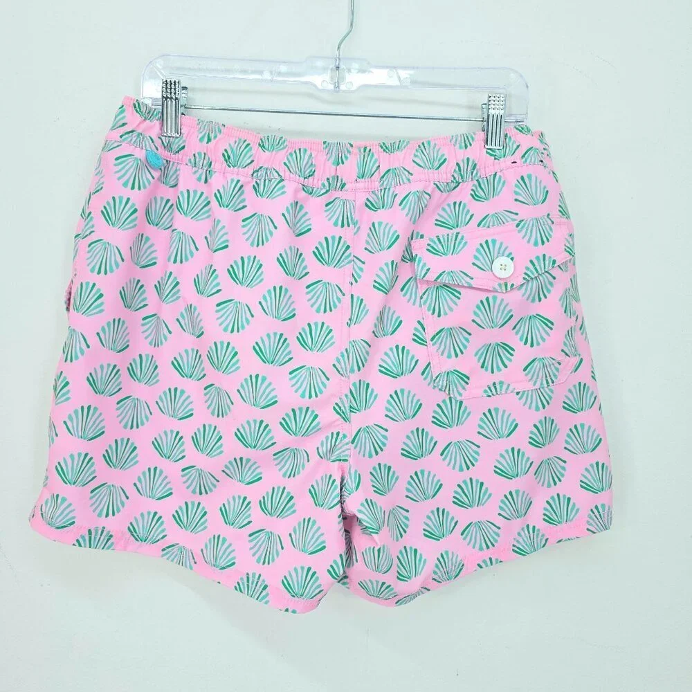 J. Crew Pink Green Seashell Board Shorts Men Size Large